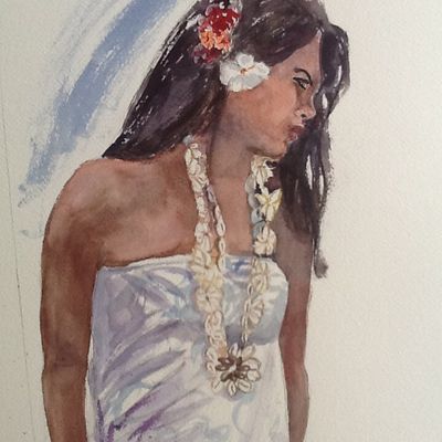 Portrait d'une tahitienne 