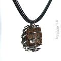 COLLIER PENDENTIF Cage Mini BRONZITE 70 - Attache ARGENTEE 