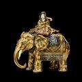 Eléphant en laque d'or style Shibayama avec Kannon. Japon, Epoque: fin Meiji