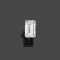 A platinum ring set with an emerald-cut diamond weighing 18,76 cts