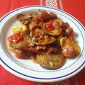 Aubergines et chorizos à la tomate