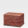 A cinnabar lacquer 'Scholars' box and cover, 18th-19th century
