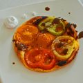 Tarte fine aux tomates multicolores et chèvre frais