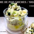 Recette facile crème de pois chiches aux graines de nigelle /cumin noir/ huile d'olive et tahin