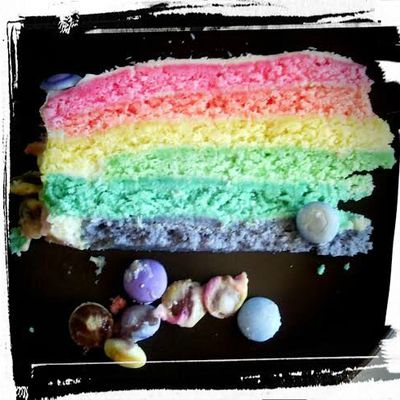 Anniversaire de Simon thème ARC EN CIEL #Rainbow birthday party #Rainbow cake