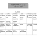 Ticket Sports du 23 au 31/10 le planning des activités