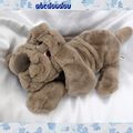 Doudou Peluche Chien Gris Taupe Allongé Vintage Lubbable Russ Berrie