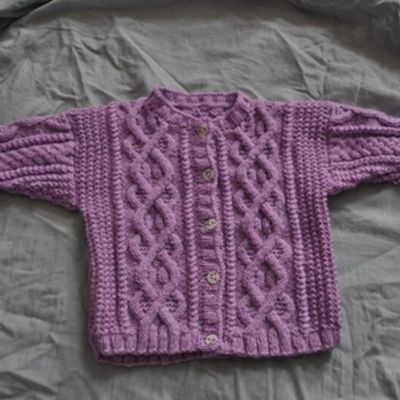 VESTE IRLANDAISE VIOLETTE 6 MOIS