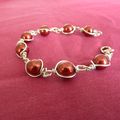 Bracelet perles rouge cuivré et aluminium