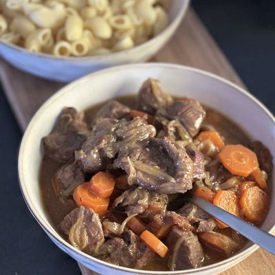 Joues de porc façon carbonnades.