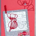 Un polaroïde comme un herbier ... un coquelicot ... une carte d'anniversaire féminine !