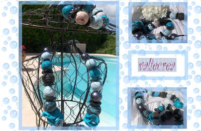 collier boule turquoise
