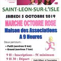 à l'occasion d' OCTOBRE ROSE - Venez marcher au profit de la ligue contre le cancer le SAMEDI 5 OCTOBRE à Saint-Léon-sur-l'Isle