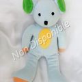 Doudou Peluche Souris Bleu Jaune Vert Saumon Caci Asindo Carrefour