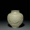 A very rare Yaozhou celadon carved jar, China, Northern Song dynasty (AD 960-1127) 