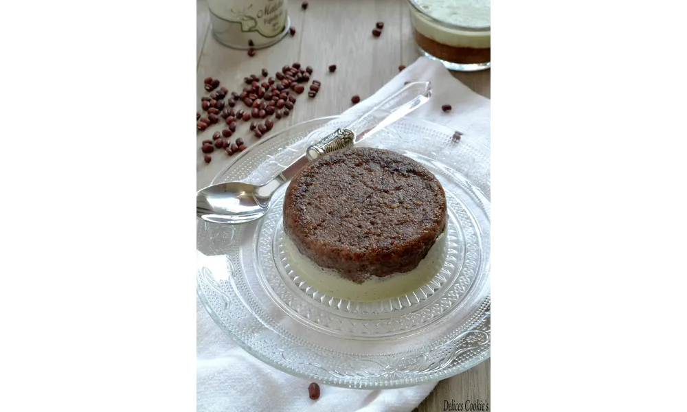 Blanc-manger au Matcha & gâteaux aux azukis...IG bas & vegan