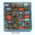 BAG028 - Bague carrée Klimt turquoise 