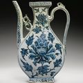 A rare blue and white ewer, Yuan dynasty (1271-1368)