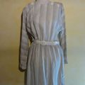 R1304 : Robe grise lin rayé 60's T.40