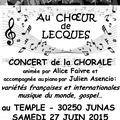 Concert au Temple de Junas le 27 juin