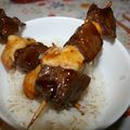 brochettes de boeuf et babybel façon yakitori