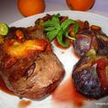 Magret de canard laqué, aux figues et sauce orange/pistaches