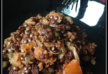 Lentilles au chorizo et tomates