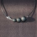 mes créations fimo...collier 3 boules noires