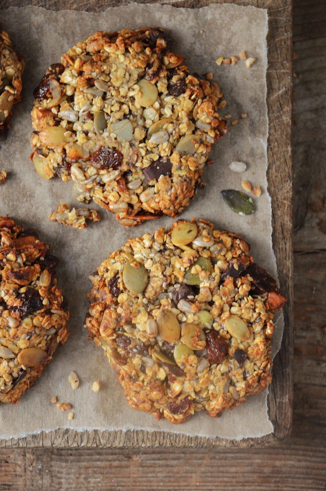 Cookies sains, healthy, aux graines sans gluten, sans sucre, sirop yacon, IG bas