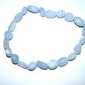 Bracelet CALCEDOINE BLEUE 4 - GRAINS - Sur CORDELASTIC 