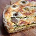 Quiche aux asperges, lardons & champignons