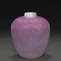 An unusual jiaoliao pink and white glass jar, 18th century