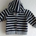 Gilet à capuche en coton épais bleu marine rayé blanc Petit Bateau - 3 Mois