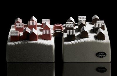 Noël 2014 : un joli village enneigé, la bûche design de Nendo pour Häagen-Dazs