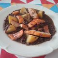 Salade tiède de lentilles au haddock fumé