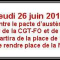 FO appelle à Manifester contre le pacte de responsabilité et ses conséquences.