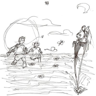 Jacques et Jeannette vont dans les champs