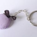 Porte clé/Bijou de sac macaron violette [X