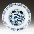 A Chinese porcelain charger, Ming dynasty, late 14th-early 15th century 