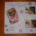 Première page de scrap pour la naissance d'Anna