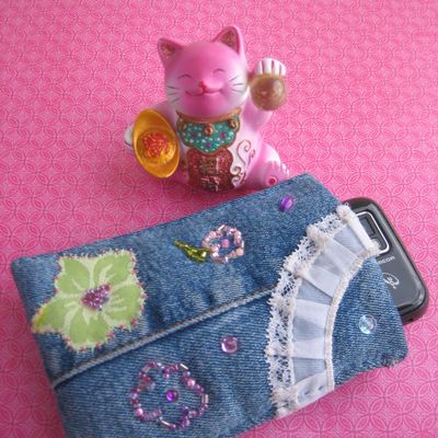 Pochette à portable jeans