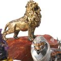 An Italian Silver-Gilt Figure of a Lion on Hardstone Base, Buccellati, Second Half 20th Century