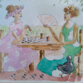 Les joueuses d'échecs - aquarelle imagination