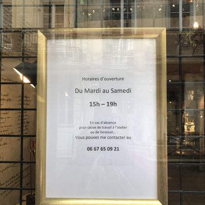 Les nouveaux horaires de la boutique...