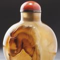An agate ‘Monk’ snuff bottle possibly Imperial, Official School, Qing dynasty, Late 18th-19th century