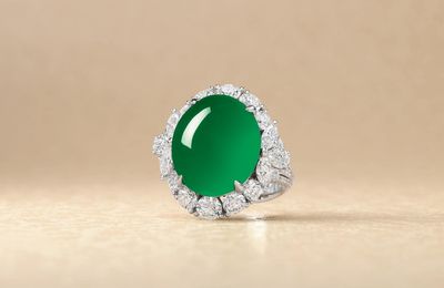 Jadeite and Diamond Ring