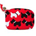 Accessoire Scottish Dog Scottie Noir et Blanc Porte-monnaie en coton, fond rouge