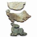 Three small jade animal plaques, Late Shang-Early Western Zhou Dynasty, 12th-10th century BC