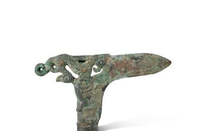 An archaic bronze Weapon, ge, Warring States period (475-221 BC)