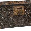 A 'zitan' 'Dragon and Phoenix' document box and cover, Qing dynasty, 19th century